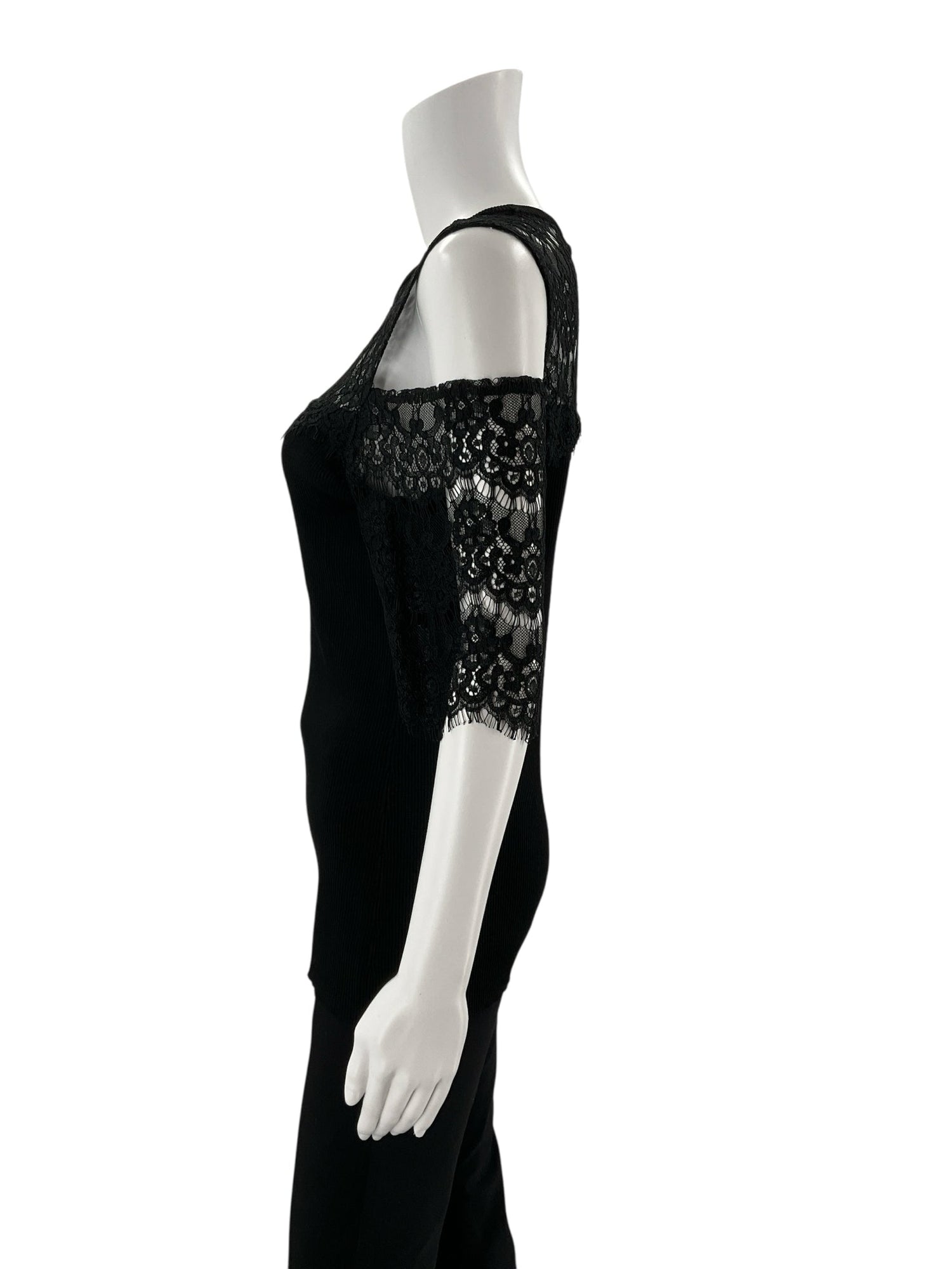 INC Black Lace Pre-Owned Ladies Top - Size Large - Margaret’s Fine Consignment