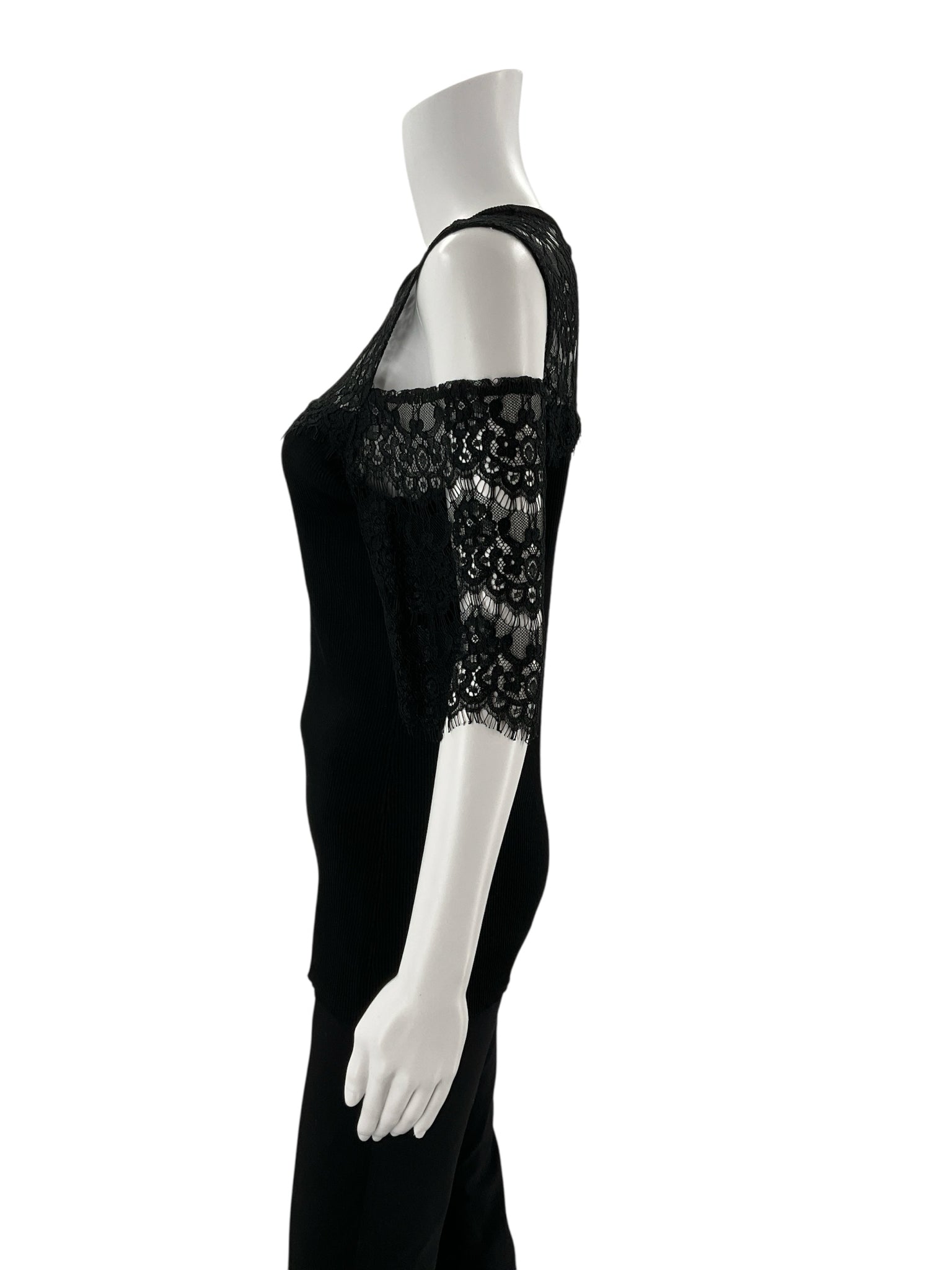 INC Black Lace Pre-Owned Ladies Top - Size Large - Margaret’s Fine Consignment