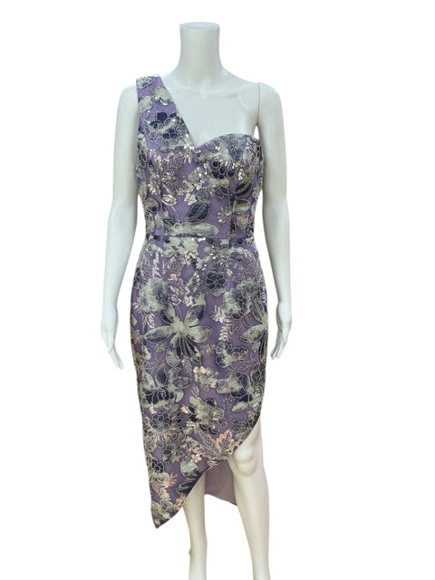 Dress the Population Catalina Sequin Floral One Shoulder Dress Medium NWT