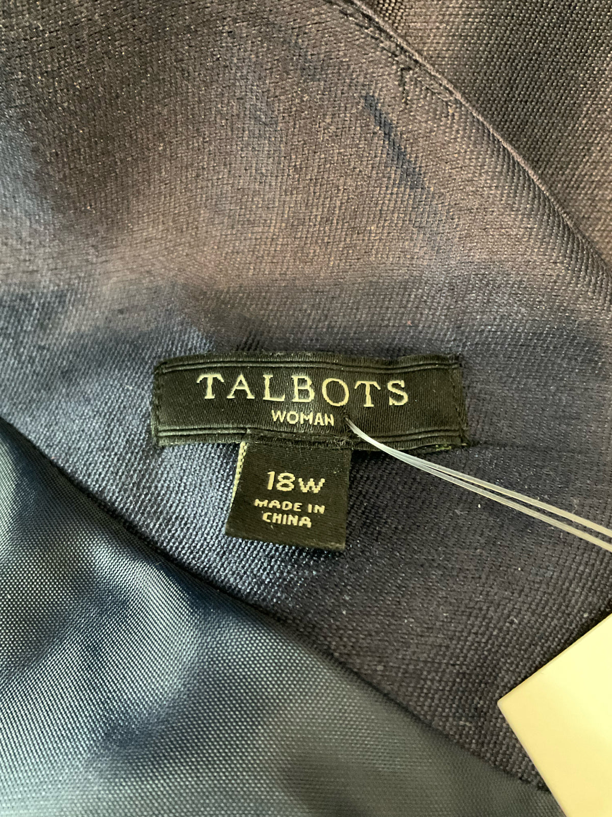Talbots Woman Navy Silk Wool Blend Sheath Dress Size 18W
