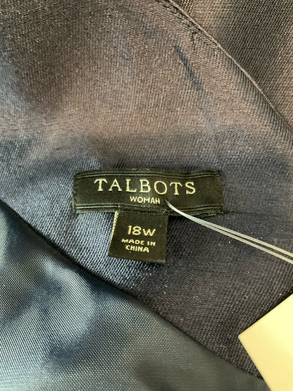 Talbots Woman Navy Silk Wool Blend Sheath Dress Size 18W