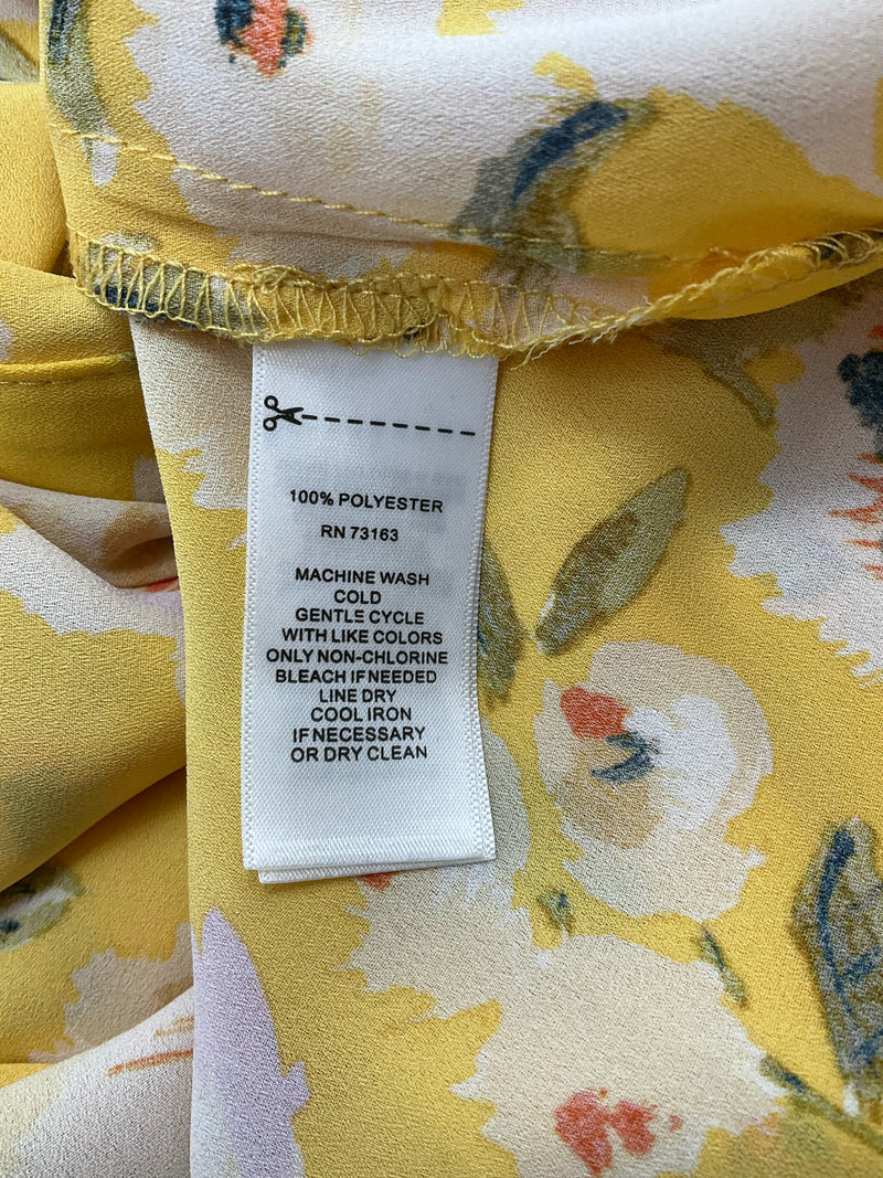 Spense Yellow/Multi Floral Pre-Owned Ladies Top - Size Medium