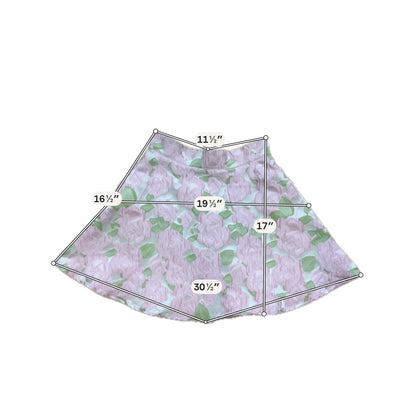 B.right Pink &amp; Green Rose Jacquard Two-Piece Skirt Set | Size Small