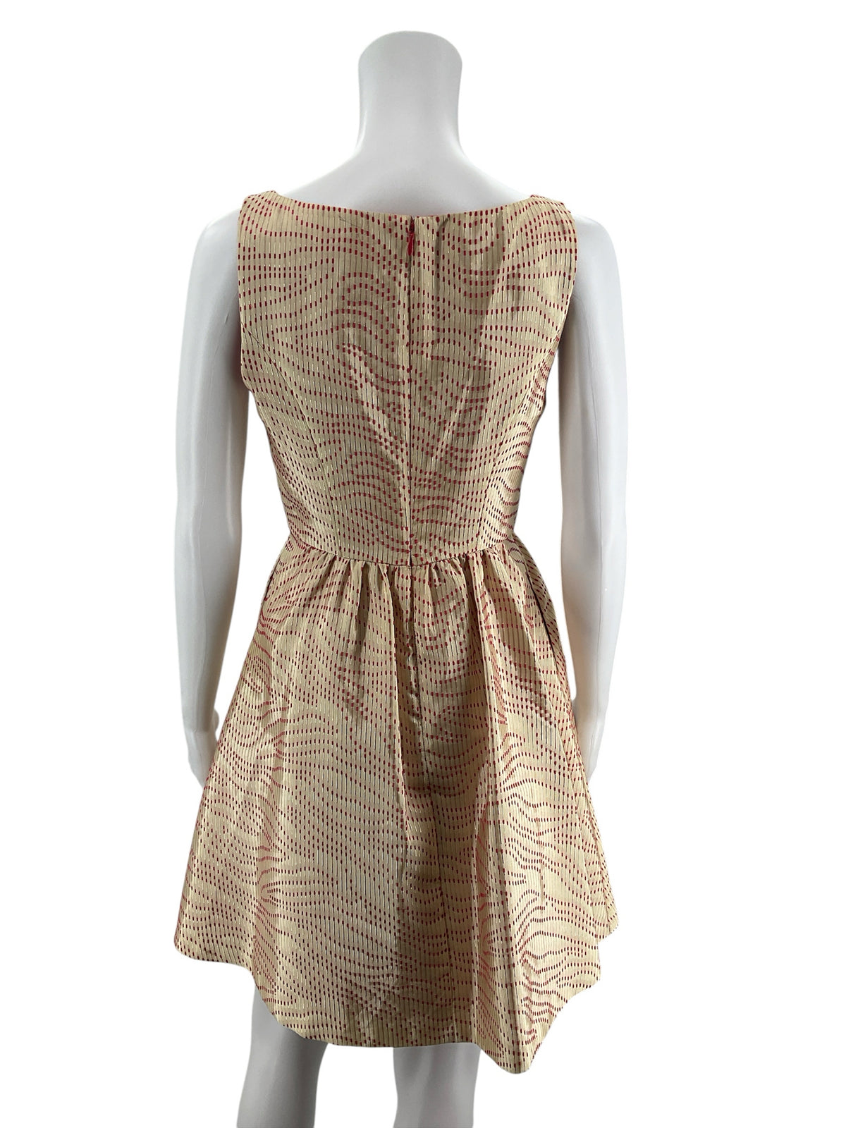 Jessica Simpson Fit &amp;amp; Flare Dress Size 2 Cream Pink Print - ONLINE ONLY