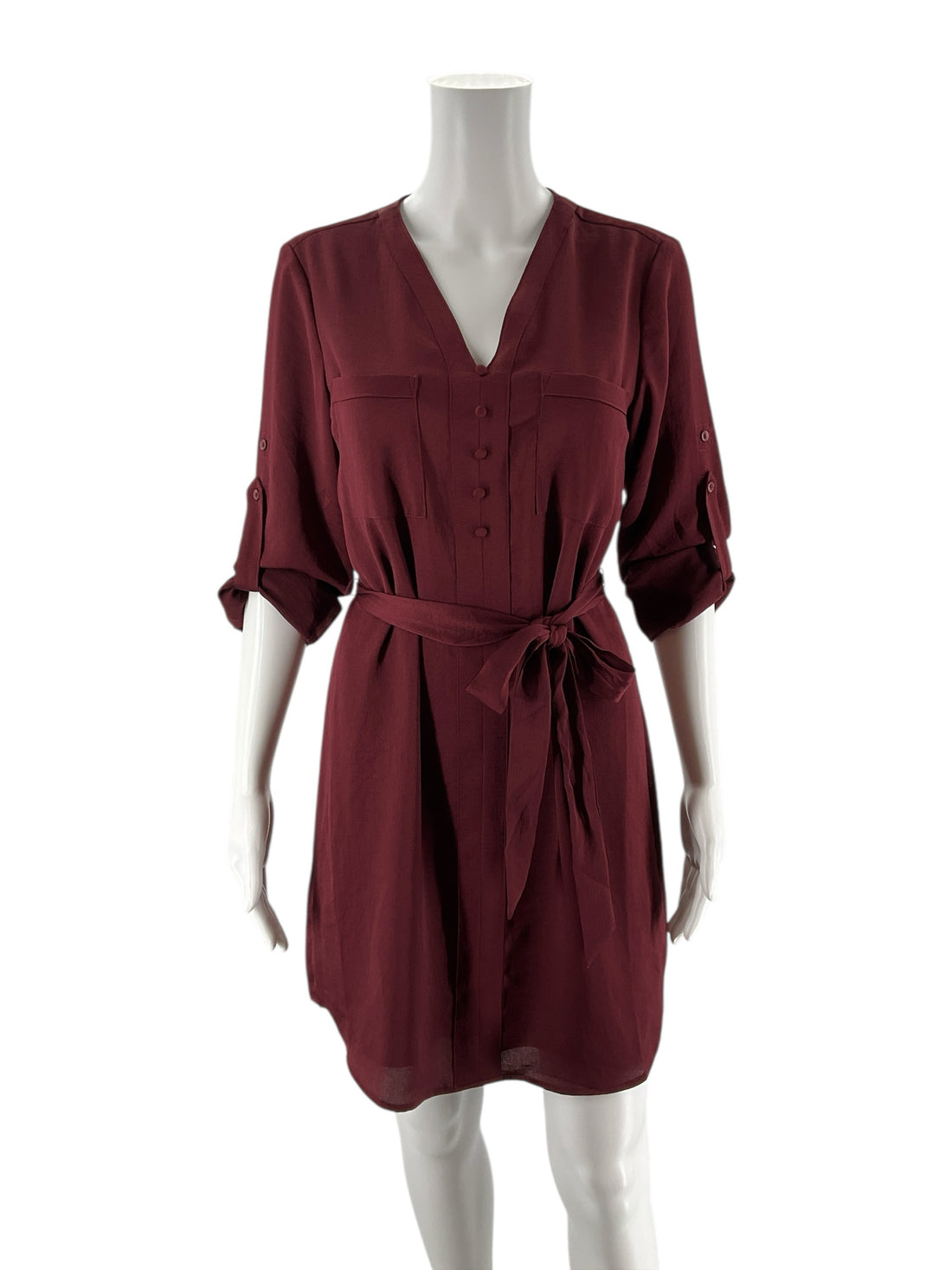 Express Burgundy Solid Pre-Owned Ladies Dress - Size Small