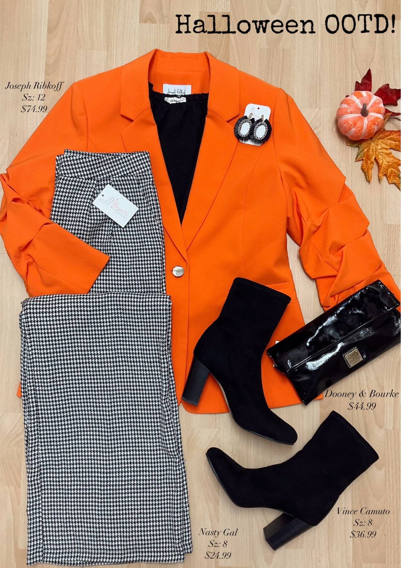 Nasty Gal Black Houndstooth Pre-Owned Ladies Pants - Size 8 - Margaret’s Fine Consignment