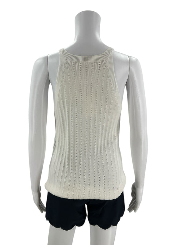 Skies Are Blue White Solid Pre-Owned Ladies Top - Size Small - Margaret’s Fine Consignment