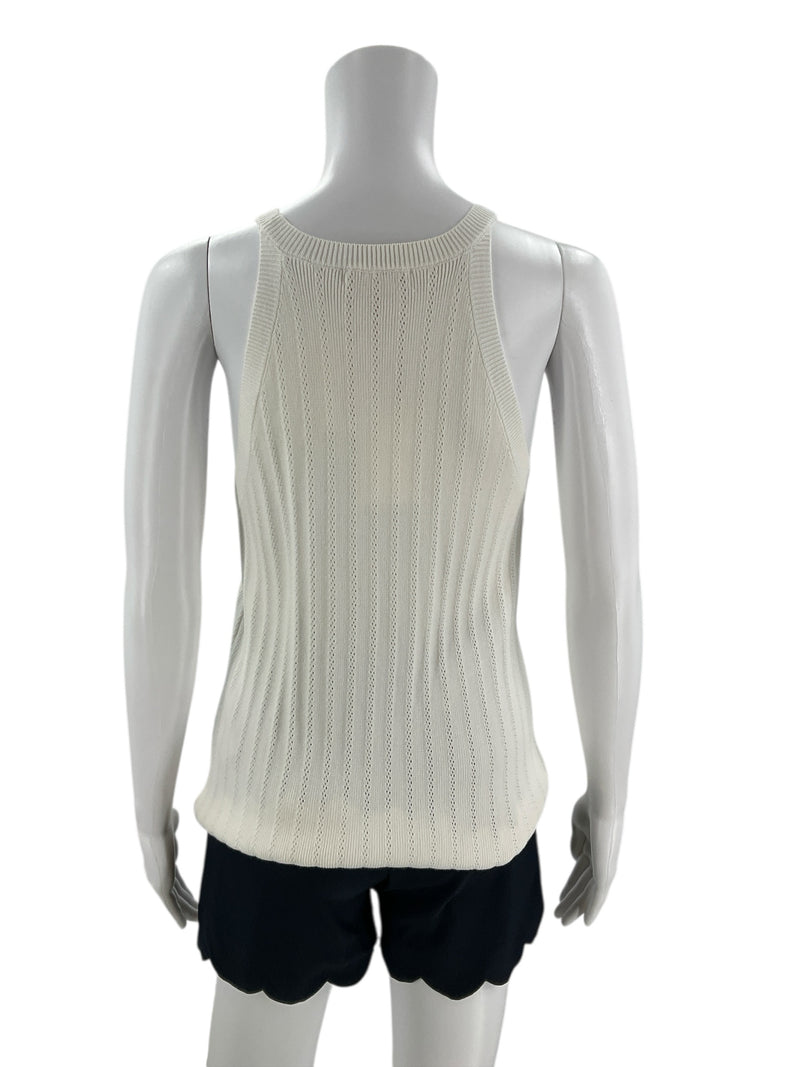 Skies Are Blue White Solid Pre-Owned Ladies Top - Size Small - Margaret’s Fine Consignment