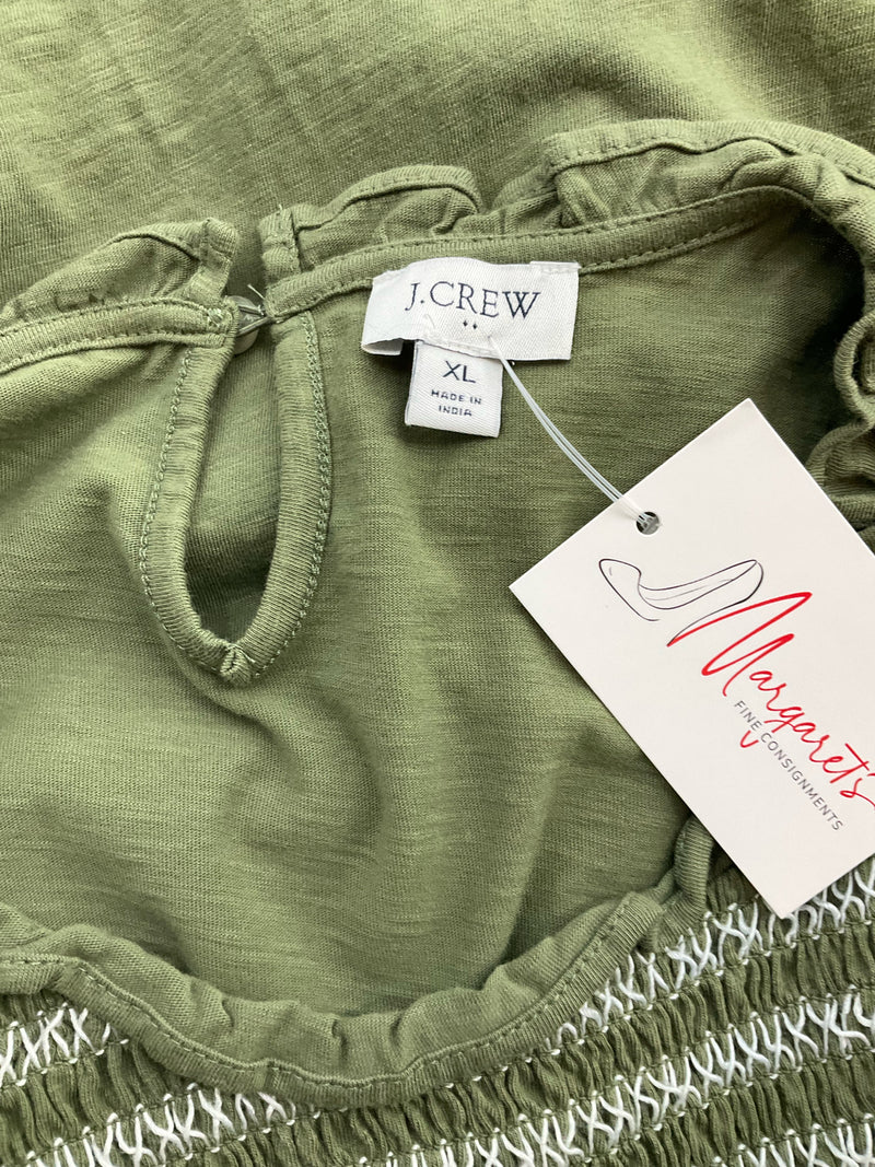 J Crew Olive Solid Pre-Owned Ladies Top - Size XL