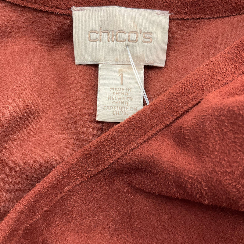 Chico's Burnt Orange Suede Pre-Owned Ladies Shrug - Size Medium
