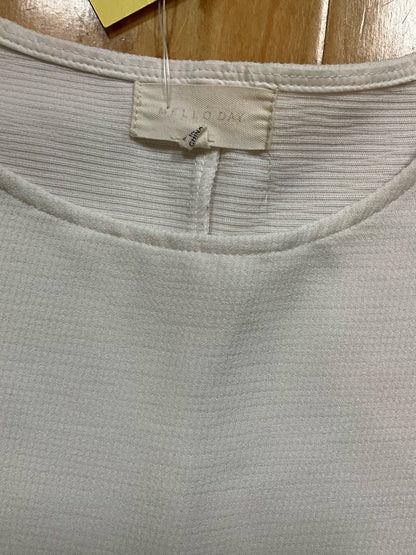 Anthropology Striped Flutter Sleeve Top | Size S | Ivory Cream Knit Blouse