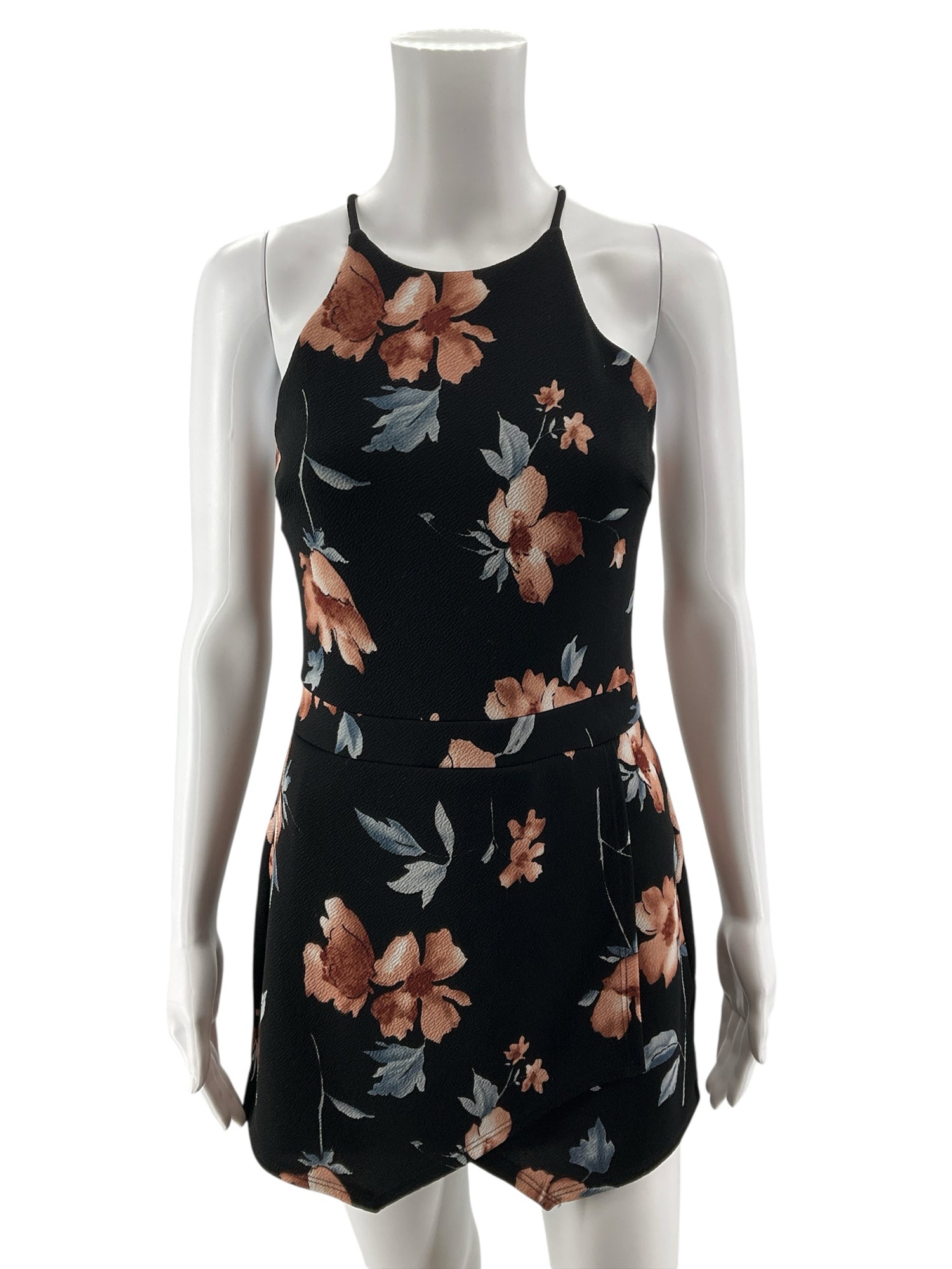 Soprano Size M Black/multi Floral Romper
