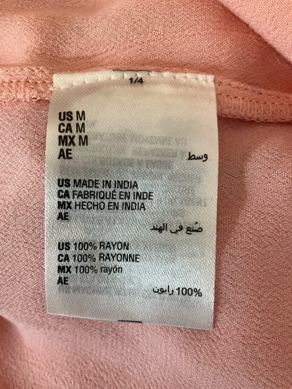 Style &amp; Co Peach Rayon 3/4 Sleeve Peasant Blouse Top Size Medium