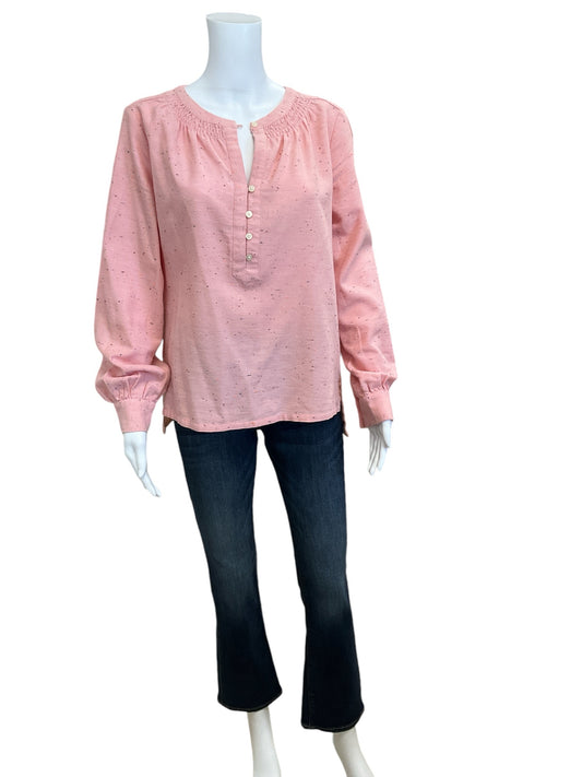 loft Size S Pink Speckeled Casual Top - Upstairs