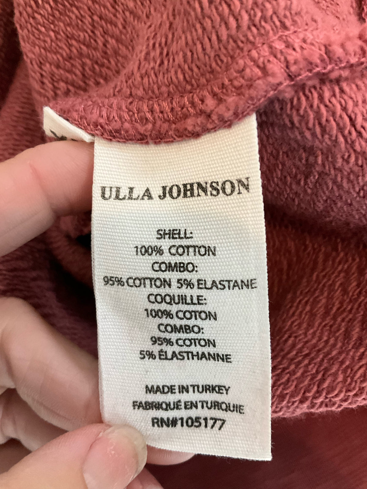 Ulla Johnson Mauve Cotton Puff Sleeve Split Neck Top - Size XL - ONLINE ONLY