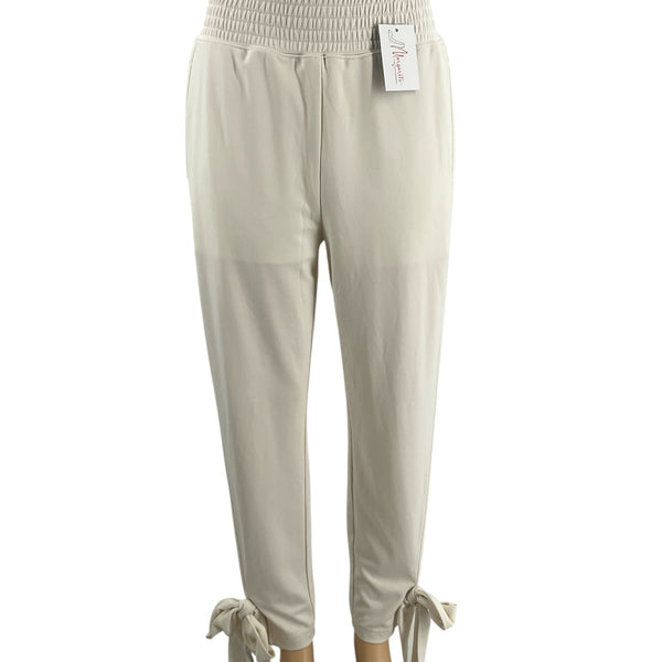 Fabletics Cream Tie-Hem Jogger Pants – Size Large, Excellent Condition - Margaret’s Fine Consignment