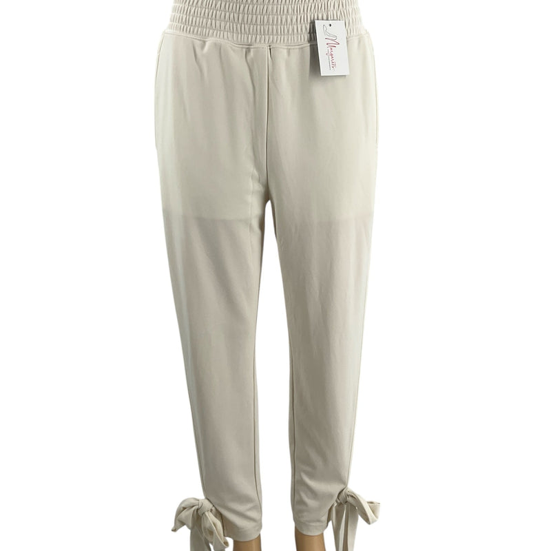 Fabletics Cream Tie-Hem Jogger Pants – Size Large, Excellent Condition - Margaret’s Fine Consignment