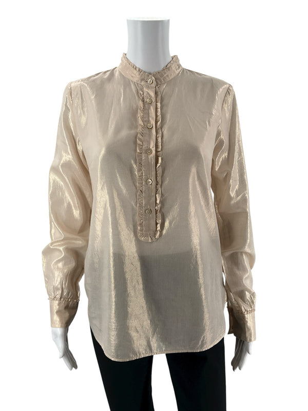 J Crew Peach Shimmer Pre-Owned Ladies Top - Size Small