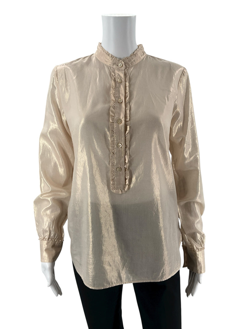 J Crew Peach Shimmer Pre-Owned Ladies Top - Size Small