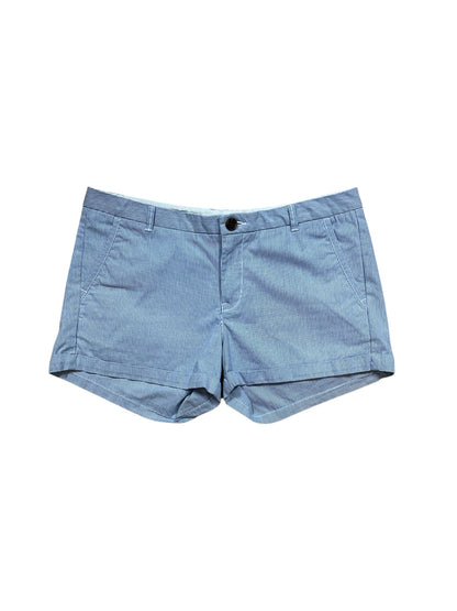 H&amp;M L.O.G.G. Pinstripe Cuffed Chino Shorts Mid Rise Blue White Size 8