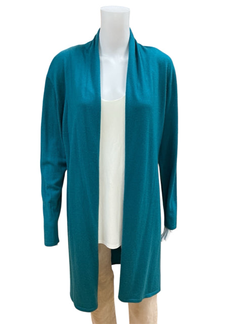 Neiman Marcus Size Large Teal Solid Pre-Owned Shrug