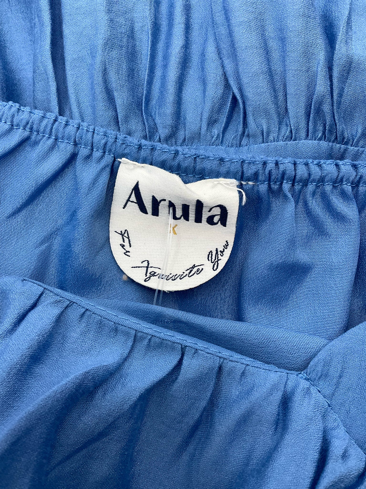 Arula Blue Solid Pre-Owned Ladies Dress - Size XL