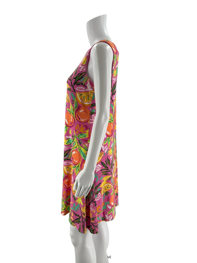 Cappagallo Pink/Green/Orange Fruit Pre-Owned Ladies Dress - Size XS