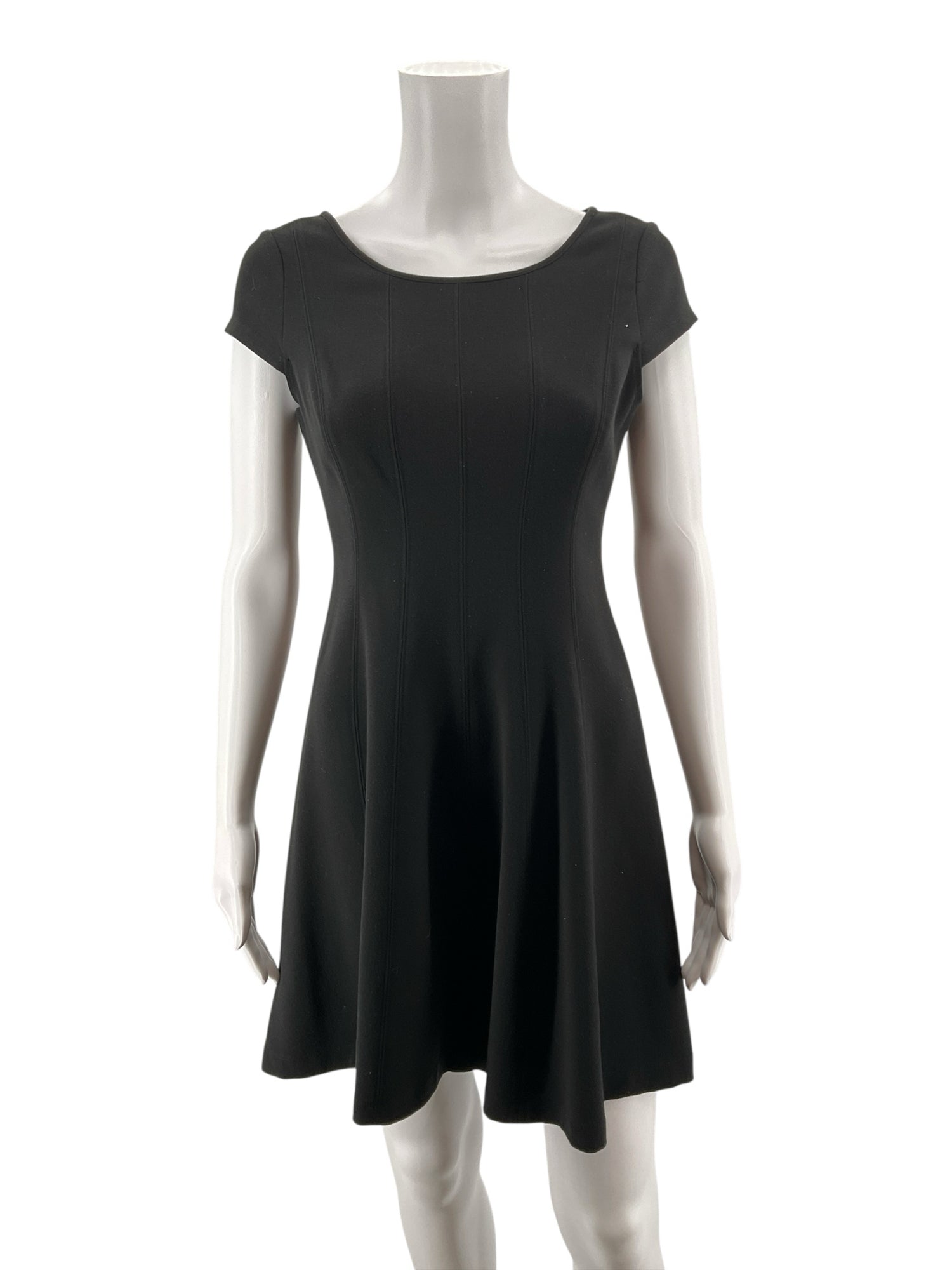 Ann Taylor LOFT Petites Black Cap Sleeve A-Line Dress | Size 2P