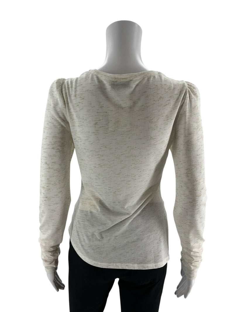 Bailey 44 Cream/Gold Heathered Pre-Owned Ladies Top - Size Small