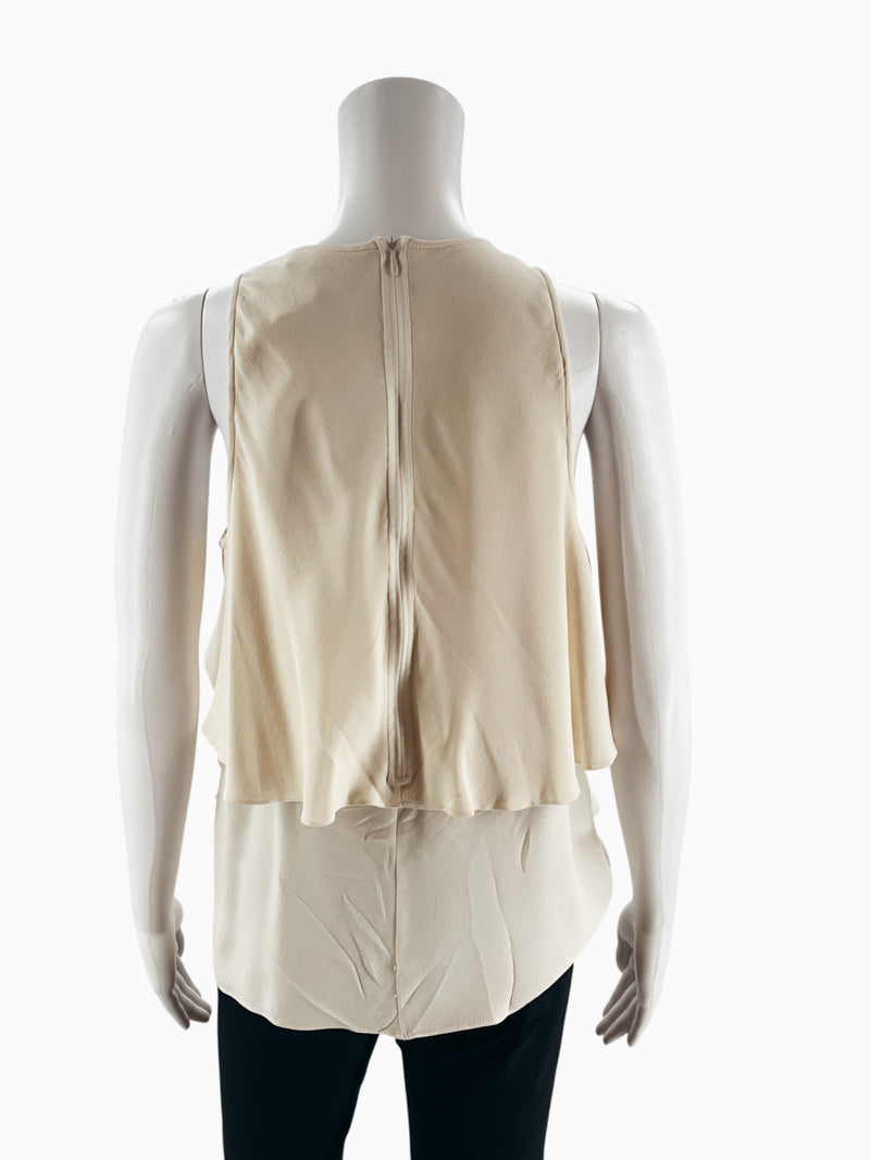 Tibi Cream Solid Pre-Owned Ladies Top - Size Medium