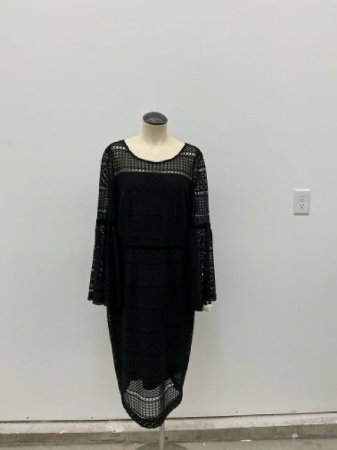 Antonio Melani Bella Black Lace Bell Sleeve Dress Size 14 - ONLINE ONLY