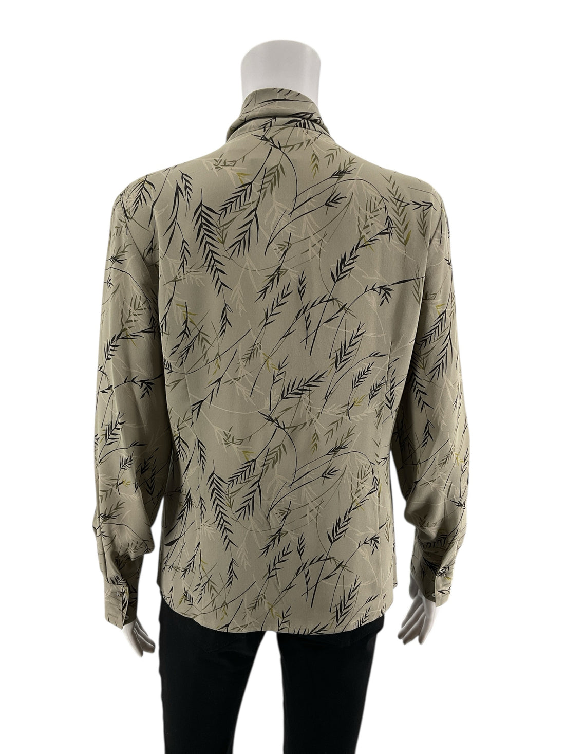 Kate Hill Olive/Multi Print Pre-Owned Ladies Blouse -  Size 8 Petite