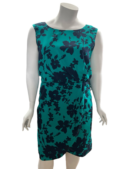 Ann Taylor Size 18 Green/Navy Floral Dress