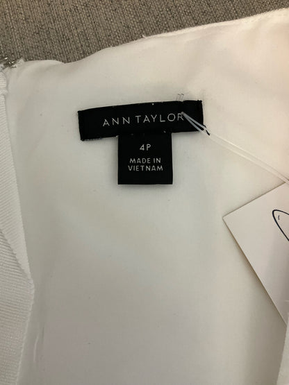 Ann Taylor White Linen Blend Sheath Dress Petite Size 4P