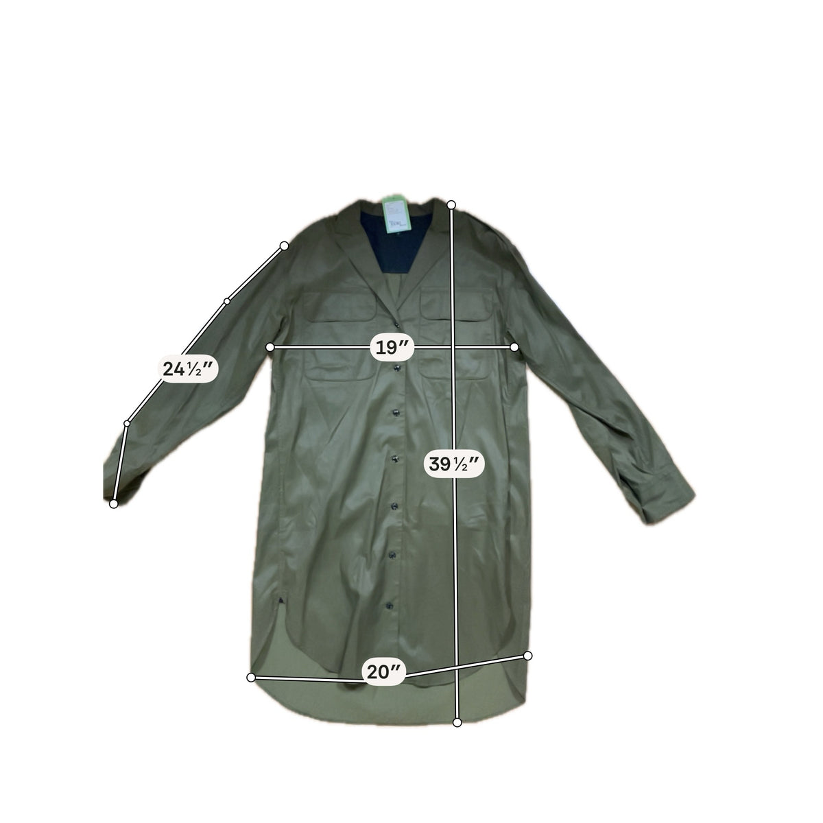 Rag &amp; Bone Archer Army Green Utility Shirt Dress Size Large
