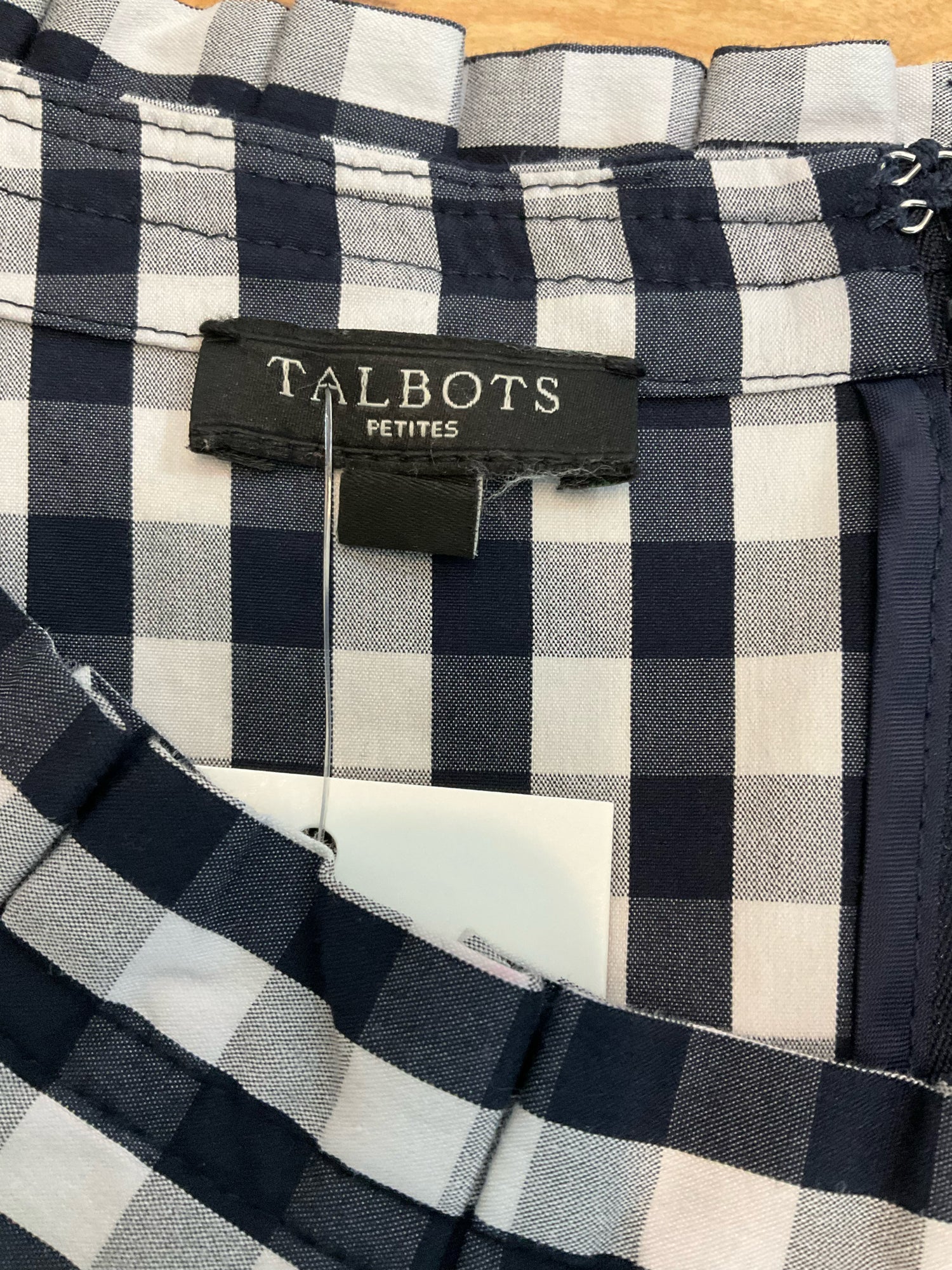 Talbots Petites Checkered Gingham Shift Dress | Size 4P Black &amp; White- ONLINE ONLY