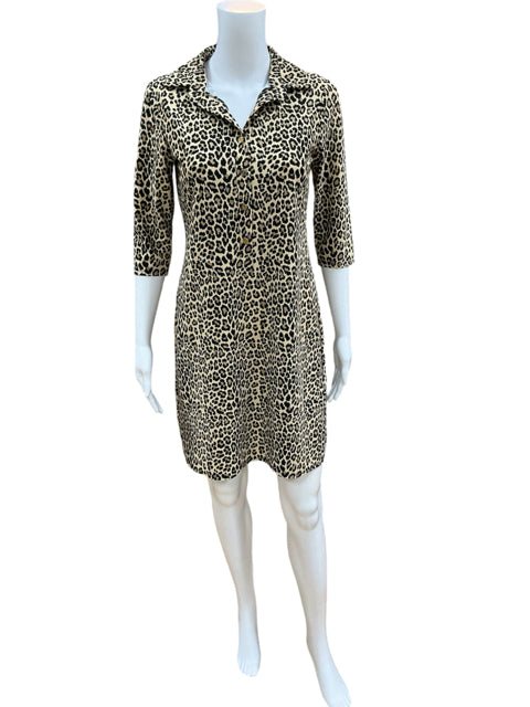 Jude Connally Size XS Tan/black Animal Dress