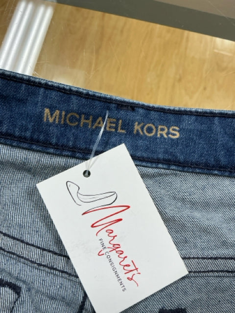 Michael Kors Skinny Fit Dot Jacquard Jeans Blue Stretch Mid Rise Size 4 - ONLINE ONLY