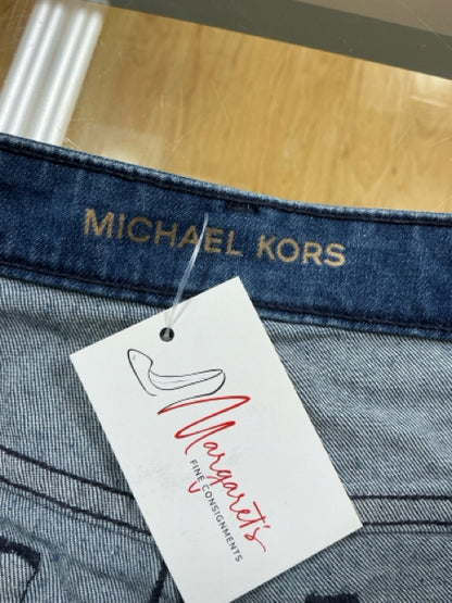 Michael Kors Skinny Fit Dot Jacquard Jeans Blue Stretch Mid Rise Size 4 - ONLINE ONLY
