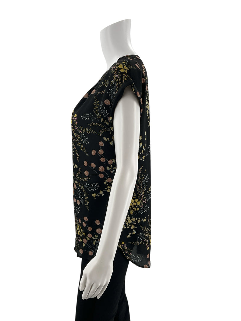 Philosophy Black/Multi Floral Pre-Owned Ladies Top - Size Small