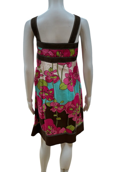 Signature Aqua/Multi Floral Pre-Owned Ladies Dress - Size 12 - Margaret’s Fine Consignment