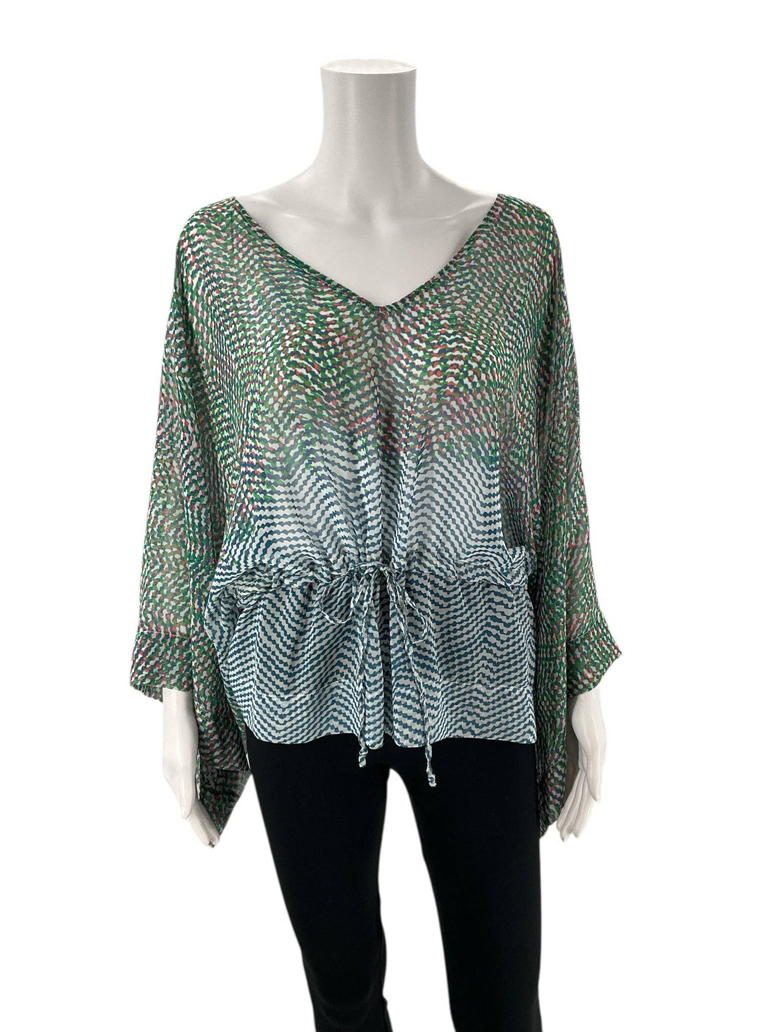 Cabi Blue/Green/Pink Print Top - Size Medium - Margaret’s Fine Consignment