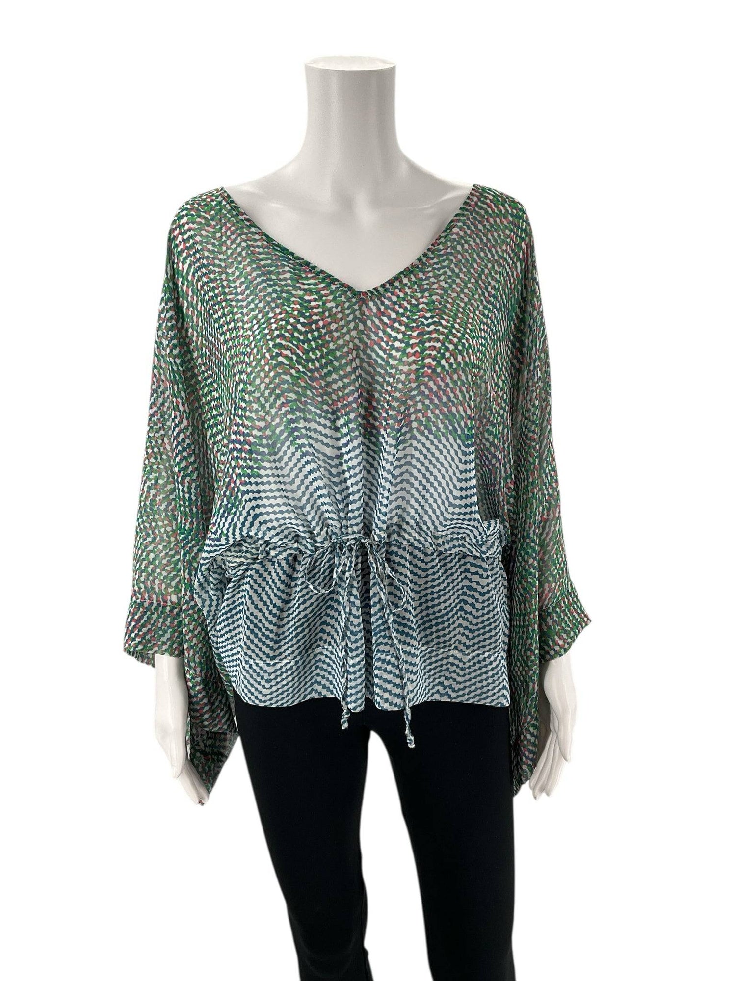 Cabi Blue/Green/Pink Print Top - Size Medium - Margaret’s Fine Consignment