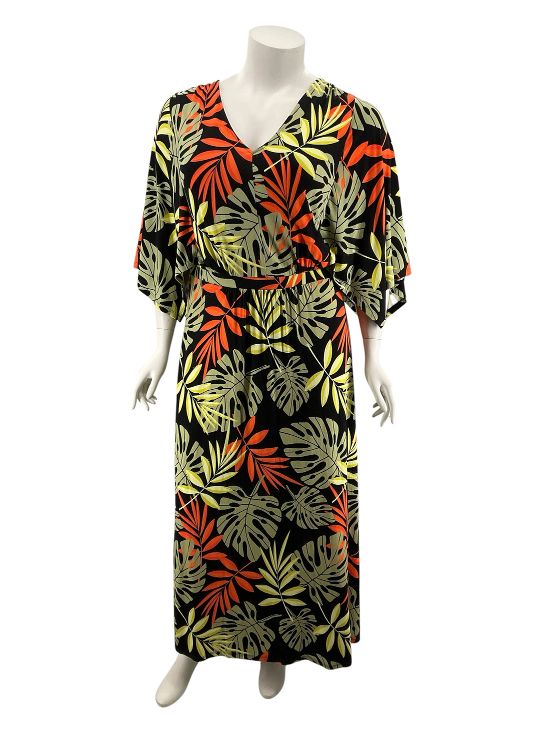G by Giuliana Tropical Leaf Print V-Neck Maxi Dress Size XL - ONLINE ONLY