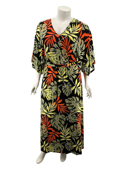 G by Giuliana Tropical Leaf Print V-Neck Maxi Dress Size XL - ONLINE ONLY
