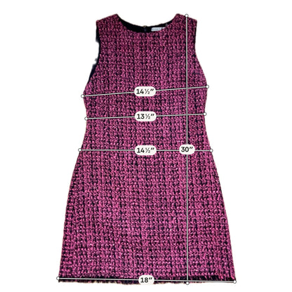 Alice + Olivia Clyde Pink &amp; Black Tweed Fringe Shift Dress | Size 6