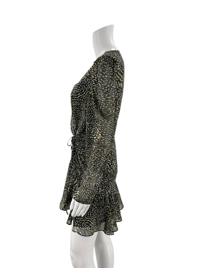 Steve Madden Black/Yellow Print Pre-Owned Ladies Dress - Size 4