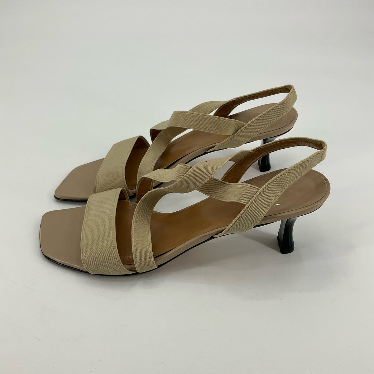 Stuart Weitzman Tan Leather Elastic Criss-Cross Sandals | Size 5.5 - ONLINE ONLY