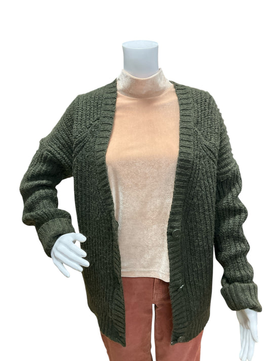 Olivia Sky Size M Forest Green Cardigan Pre-Owned Sweater