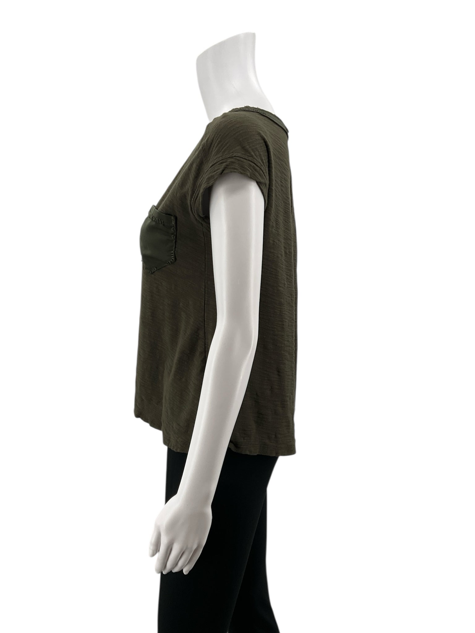 9 Hi 5 Olive Short Sleeve Olive Green Short Sleeve Casual Top - Size XS - Size XS